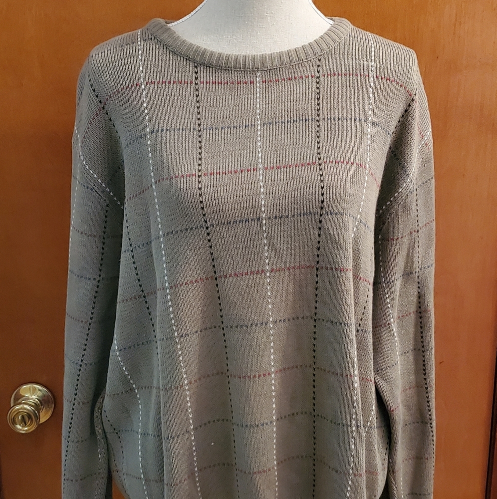 Mens VINTAGE Plaid Northern Isles Crewneck Sweater size XL
